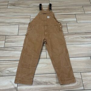 Vintage Carhartt Mens 40x30 Distressed Canvas Double Knee Overalls Duck Brown 90